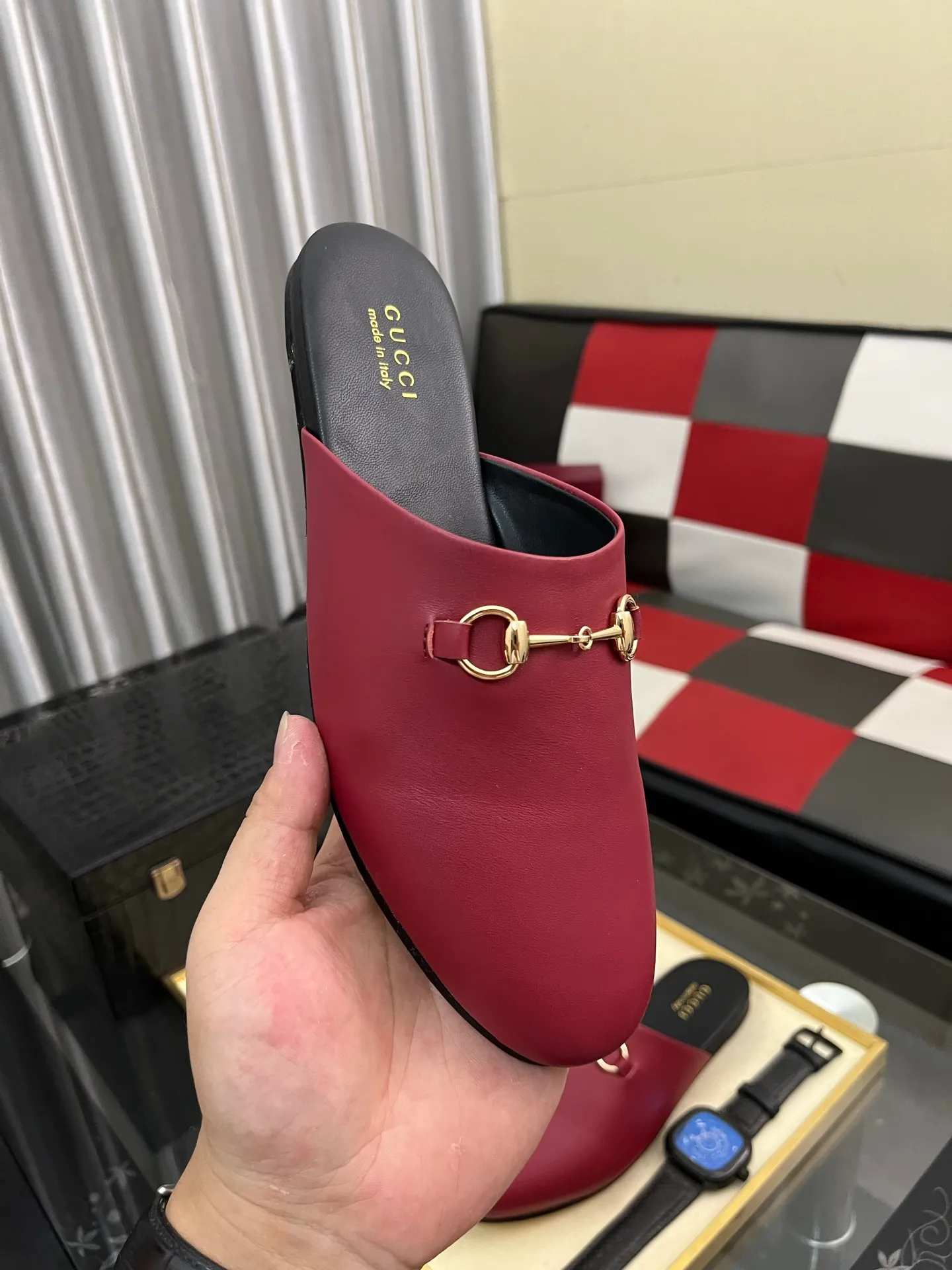 Men's shoes 💰480⌚️⌚️[Gucci] 2024 new season half-slip men's shoes, made of Italian imported first-layer frosted cowhide➕sheepskin lining, original hardware buckle, original combination wear-resistant outsole, real shot 🎬 Very comfortable on the feet, size 36-44